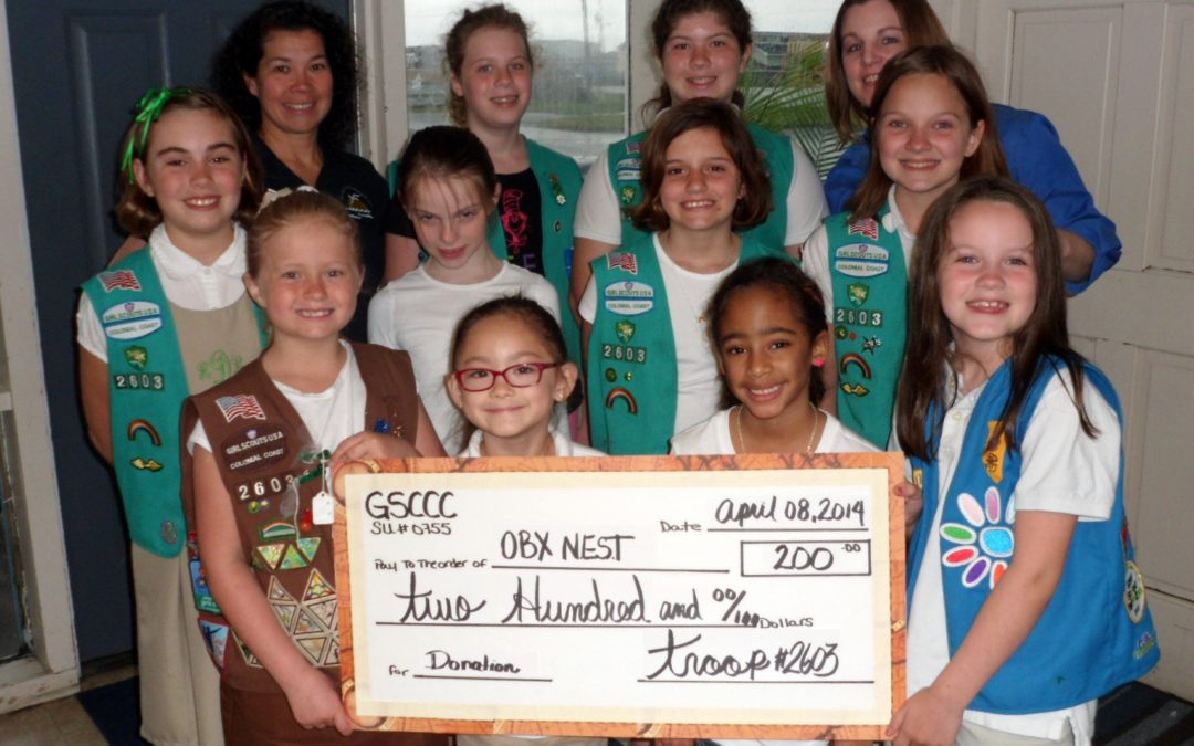 Girl Scout Troop #2603 Donates to N.E.S.T.